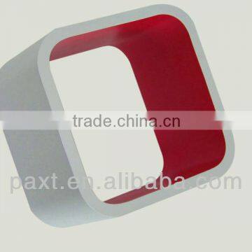 Bi-color round corner wall cube shelf