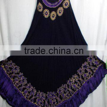 Wholesale Umbrella Tie Dye Color Free Size indian Summer Dresses in black and puple color