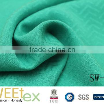 shaoxing textile 100% viscose rayon herringbone jacquard challis fabric