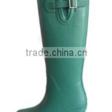 Elegant green High heel rubber boots