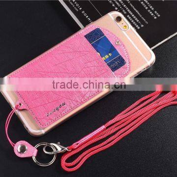 2016 New Arrival TPU and leather with Lanyard for travel phone case for Iphone 5/5e/6s/6/6s plus/6 plus