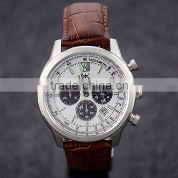 Fashion Sport Chronograph Men Watches Luxury Quartz Miyota Auto Date Stainless Steel Water Resistant Leather Sapphire Glass Lum photo-3