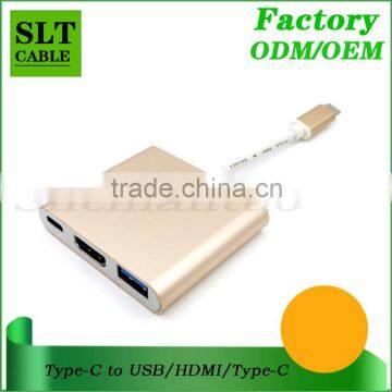 SLT Metal Case USB-C USB 3.1 Type C to USB HDMI Type-C Adapter