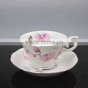 Top Quality Flower Ceramic Coffee tea cup plate set