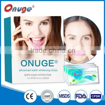 Onuge Teeth Whitening Dry Strips with Mint Flavor 14 pouches,OEM Service