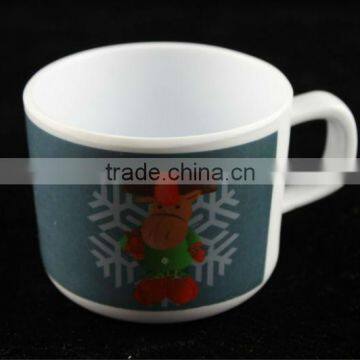 Christmas holiday ware melamine mug cups with one handle