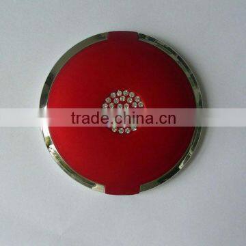 Fashion round plastic diamond double side diamond mirror