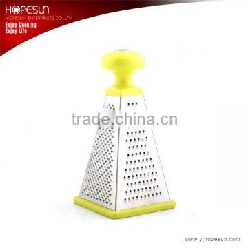 New design vegetable tools yellow color stainless steel triangulated pyramidal grater                        
                                                                                Supplier's Choice