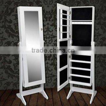 Standing mirrored jewelry cabinet