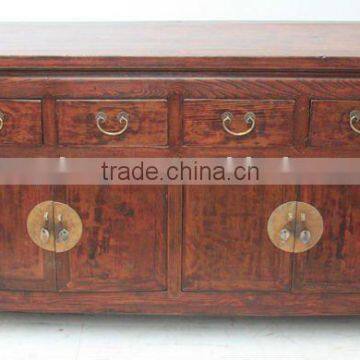 Chinese antique Tianjin dark red cabinet