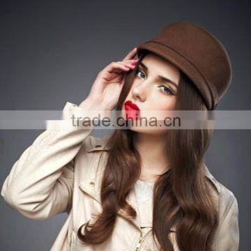 100% wool camel horse riding blowler hats hot selling with button and braid for lady whosale