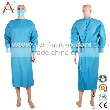 Waterproof PE Green Color Coated Hospital Isolation Gowns for Surgery Use