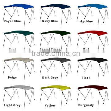 3 Bow Bimini Boat Top Cover With Rear Support Pole and Storage Boot, Color Grey, Pacific Blue, Burgundy,Navy,Beige,Forest Green photo-2