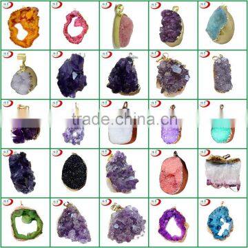 Wholesale Multi-color Druzy Pendant