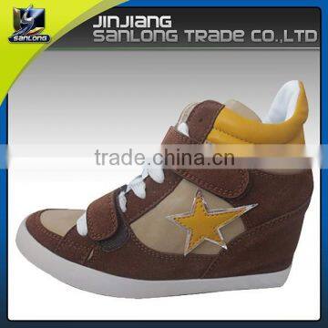 latest design custom branded high neck hidden wedge shoes