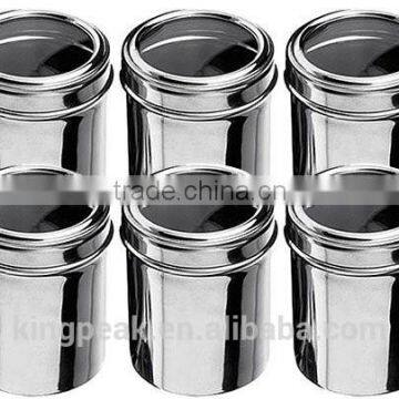 Stainless Steel Jars with Clear Lids/Stainless Steel SugarJars/herbs and spices Jars