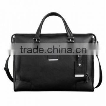 Slip zip Top Italian Leather Briefcase