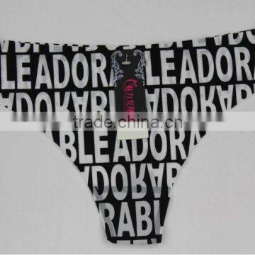Sexy Character Print Seamless Laser Cut T Panty