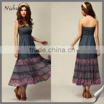 Wholesale Custom Design Off Shoulder Women Vintage Dress	Evening