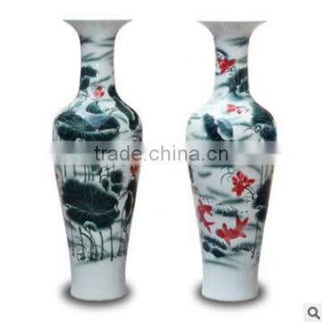 China traditional painting black and white ceramic floor vases