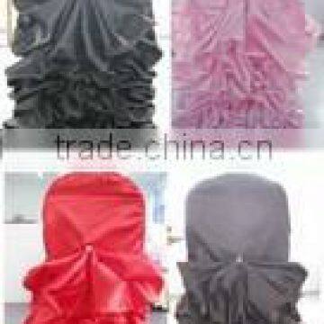 superb charming satin ruffled chair cover and table cloth for wedding,new style chair cover and table cloth