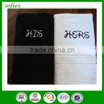 Wholesale His and Hers Embroidery Design Terry Bath Towel 100% Cotton photo-5