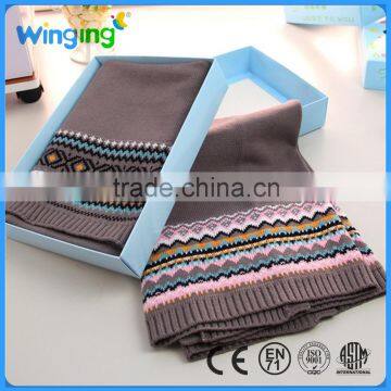 Factory wholesale 100% Cotton Air Conditioning Baby Bedding Blanket knitted baby throw blanket