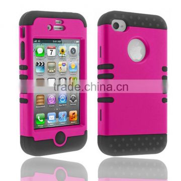 Hybrid rugged case with the card solt for iPhone 4 4s