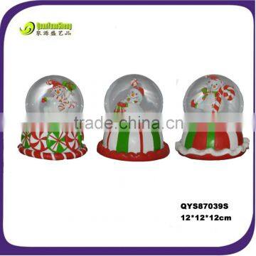 Christmas snowman polyresin globe