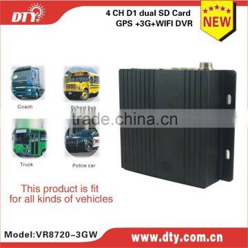 DTY Factory direct 4 channel 3G mobile DVR for vehicles support PC and mobile phone surveillance,VR8720-3GW,