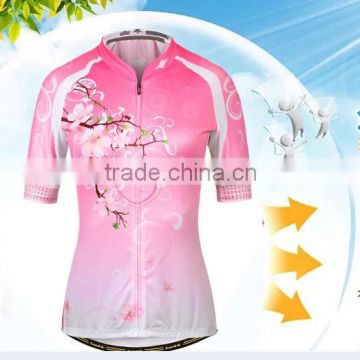 Santic Summer New Style women sublimation cycling wear set with padded compression shorts and Anti-UV