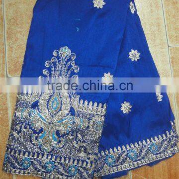 Blue Silk George Lace for Lady Clothing