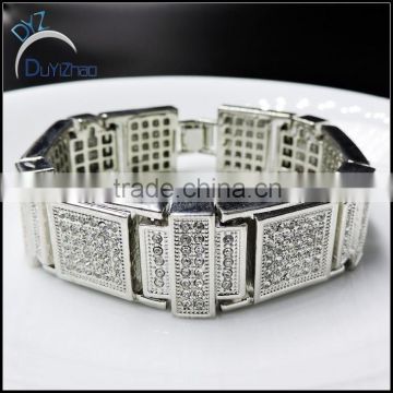 factory ice out cz micro pave hip hop men micro pave bracelets