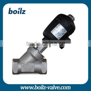 SS thread quick mounted plastic head pneumatic angle seat valve