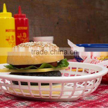 12 Patriotic Deli Serving Baskets Foodservice Fast Food Basket Oval Plastic Truck Food Reusable Service Dinner Ware Restaurant photo-5