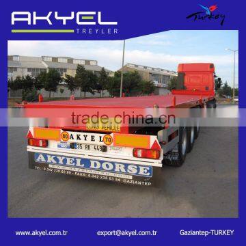 Turkish manufacturer direct supplier hot-selling flatbed load 40ft container semi trailer