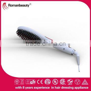 Popular for ladies hair straightening brush flat iron , high quality hair straightener brush