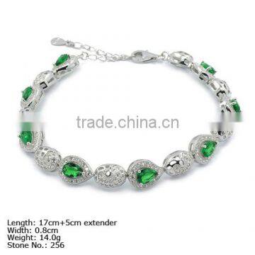 [BZ4-0020] 925 Silver Bracelet with CZ Stones Hot Selling Bracelet Antique Silver Crystal Bracelet