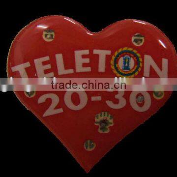LED Light Up Heart Plastic Pin Badge