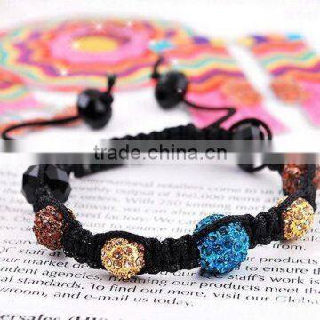 Crystal Clay Disco Ball Bracelet Shamballa Sparkle Ball Bracelet