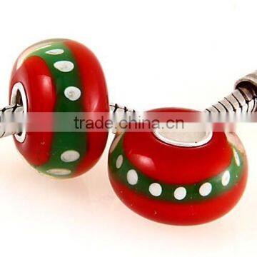 High quality 925 silver crystal glass Christmas beads