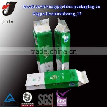 Bright colored green tea bags