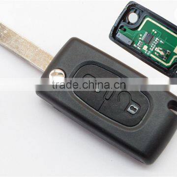 Promotion Citron C4 remote key of 2 button with transponder chip ID46 + 433Mhz + battery holder CE0536 + 407 blade