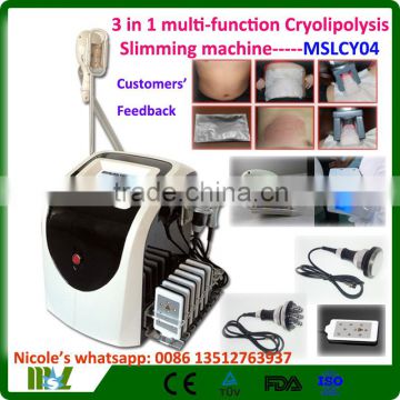 Double Chin Removal 2016 New Generation 3 In 1 Multi-function Cryolipolysis Slimming Machine/cavitation Slimming Machine MSLCY04i Fat Reduction