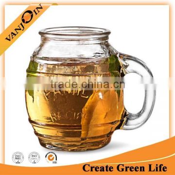 High Quality 17.5oz Glass Barrel Beer Mug Hot Sale