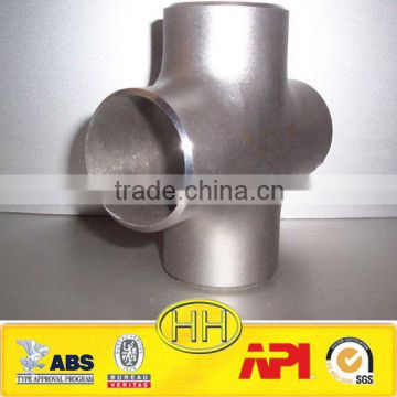 stainless steel 4-way cross pipe fitting with ABS , ISO certificate