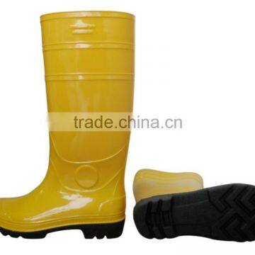 yellow pvc rain shoes without steel toe,wellington boots,rain shoes