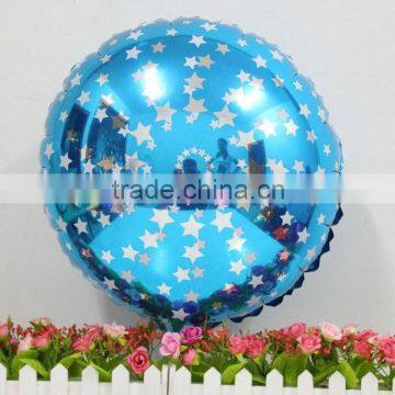 18 Inch Round Shape Red Aluminum Foil Balloons for Party Decoration With Little Star Printed photo-4