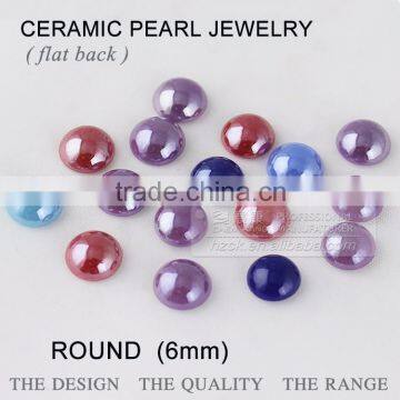 flat back pearl 6mm ceramics pearl beads & crystal rhinestone factory direct on sales