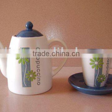 15pcs colorful stoneware coffee set